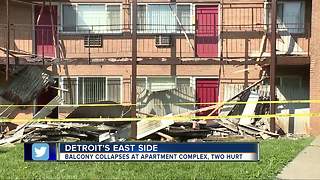 Walkway collapses at apartment complex in Detroit, two injured