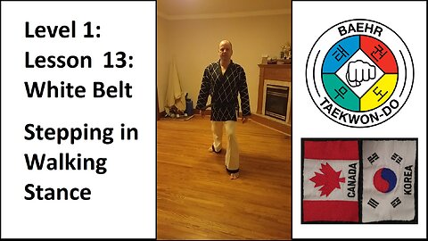 Baehr Taekwondo: 01-13: White Belt: Stepping In Walking Stance