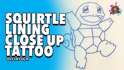 Squirtle Close Up Tattoo Outline