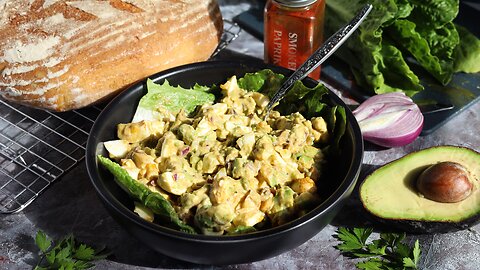 Easy and Fast Meal Idea. Smoky Egg Salad with Avocado.