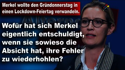 Merkel wollte den Gründonnerstag in einen Lockdown-Feiertag verwandeln, Dr. Alice Weidel, AfD