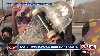 Skate ramps removed from tennis courts