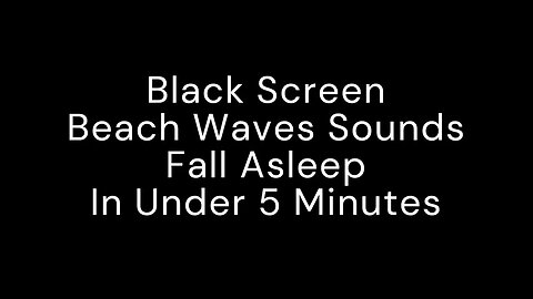 Black Screen Ocean Waves Crashing for Deep Sleep and Meditation
