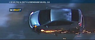 Car pursuit with baby on board in L.A. area