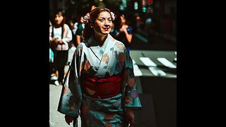 Japanese street and sushi by Bing AI. #chatgptai #ai #chatgpt #japan #sushi