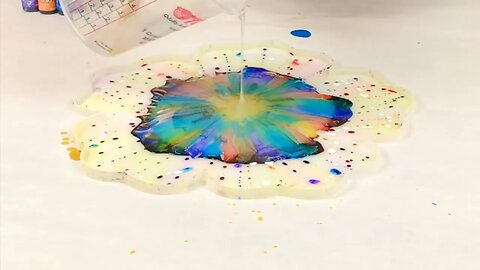 RAINBOW Alcohol Ink and Resin Flower Bowl!