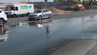 Leak fills Las Vegas intersection with water