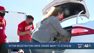 Arrowhead Stadium food, voter registration drive draws thousands