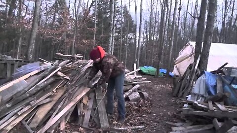 Sorting Fire Wood & Fighting Damaging Winds