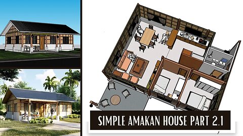 SIMPLE AMAKAN HOUSE INTERIOR DESIGN | SKETCH UP MODELLING TIMELAPSE | PART 2