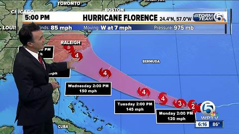 Hurricane Florence, tropics update 6 p.m. Sunday