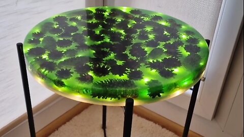 Epoxy Table of Pine Cones and LED Gold Edition #Epoxy #resin #epoxytable