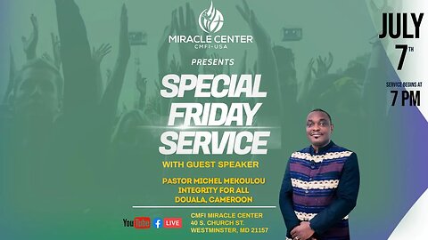 LIVE🔥Special Friday Service with Pastor Michel Mekoulou! - Friday July 7th, 2023