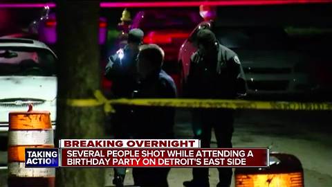 Several people shot while attending birthday party on Detroit's east side