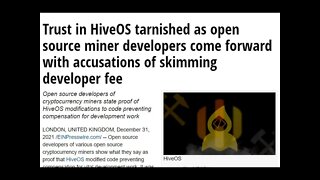 Rut-roh, Can HiveOS Be Trusted? Is HiveOS Skimming Developer Fees?