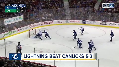 Kucherov, Lightning beat Canucks 5-2 in fight-filled game