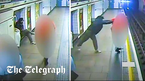 Moment migrant tries to push postman onto Tube tracks as revenge for "dirty look"