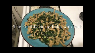 The Fried Lacinato Kales with Pork 恐龙羽衣甘蓝炒肉丝