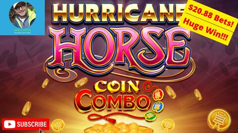 HUGE Win! Slots in my Underwear! High-Limit Hurricane Horse Coin Combo Slot! $20.88 Bets!