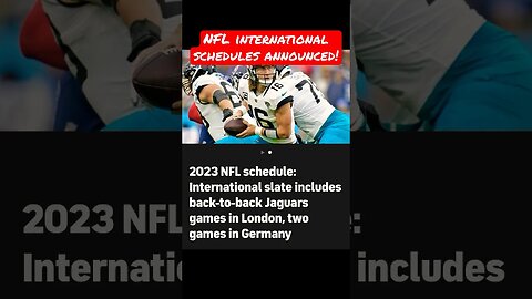 The NFL releases its international schedule for 2023. But do we care?