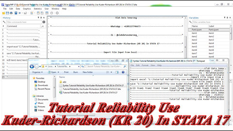 Tutorial Reliability Use Kuder-Richardson (KR 20) In STATA 17