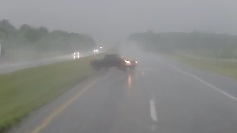 Scary spin out in heavy rain!
