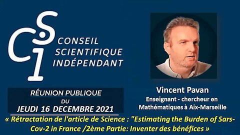 CSI N° 36 - Vincent Pavan - Rétractation de l'article Estimating the Burden of Sars-Cov-2 in France Part 2