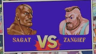 Street Fighter II Hyper Fighting - Sagat Vs Zangief (Arcade Classic)