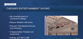 Caesars Entertainment closing smaller venues, ending shows in Las Vegas