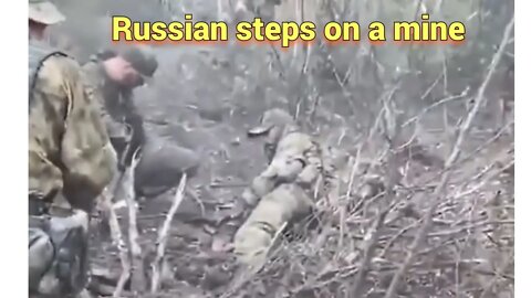Russian steps on a mine, Ukrainian getting shot POV