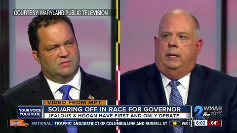 Hogan, Jealous face off in only gubernatorial debate ahead of election