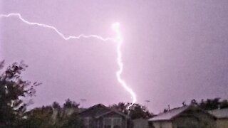 Amazing lightning strike in Austin, Texas on August 22, 2020