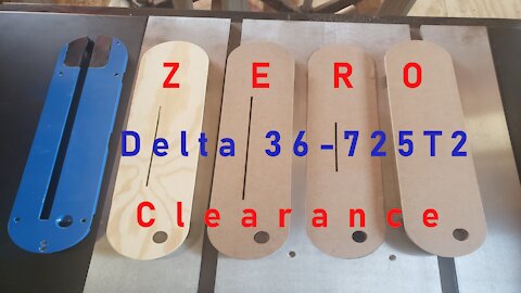 Zero Clearance Inserts for the Delta 36-725T2