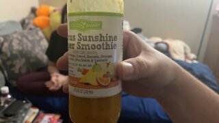 Drink review -Good & smart￼ Citrus sunshine Power Smoothie￼ $1 @ dollar general.￼