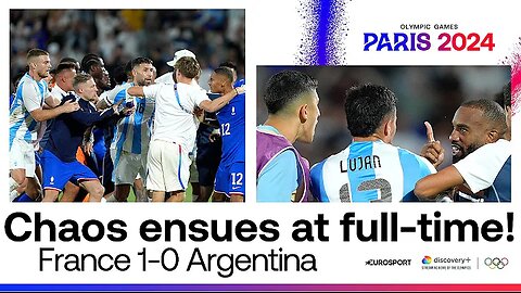 FIGHT breaks out between Argentina & France after the final whistle! / Paris2024 Olympics