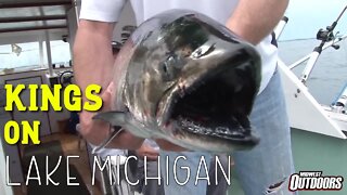 Cranking Salmon on Lake Michigan