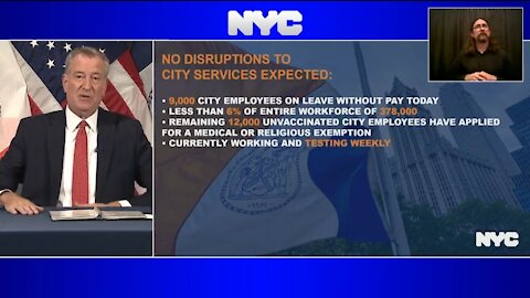 NYC Mayor: 9000 City Employees Without Pay For Not Complying With Vaccine Mandate