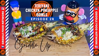Teriyaki Chicken Pineapple Bowls on the Blackstone Griddle | Griddle Food Network