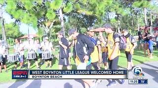West Boynton Little League arrives home
