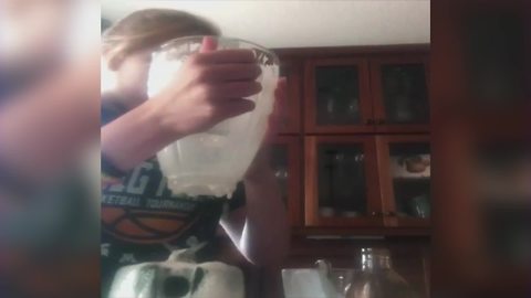 Young Girl Fails At Making A Smoothie