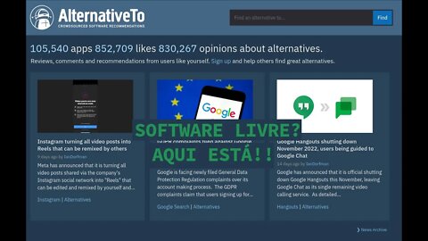 Cansou de Software Proprietário? Onde achar alternativas Livres?