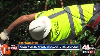 Crews worked around the clock to restore power over the weekend