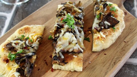 Mushroom & onion flatbread pizza recipe