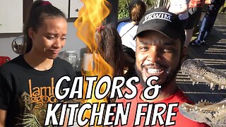 Searching For Alligators & ALMOST BURNT OUR TRAILER DOWN! (Literally)