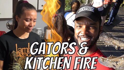 Searching For Alligators & ALMOST BURNT OUR TRAILER DOWN! (Literally)