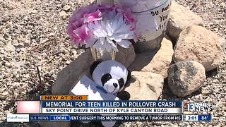 Memorial for teen killed in rollover crash