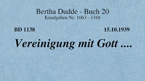 BD 1138 - VEREINIGUNG MIT GOTT ....