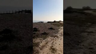 Walking along Climping beach. Sussex. Uk. April 2021