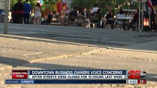 Downtown business owners voice street closure concerns