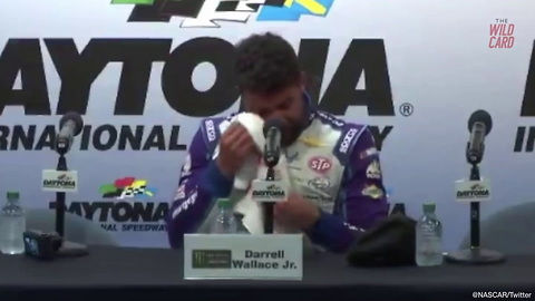 NASCAR's Bubba Wallace Emotional After 2nd Place Finish